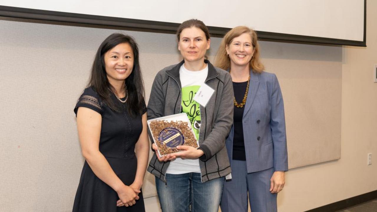 Image of a Sustainability Champion award winner at the 2019 Sustainability Summit.