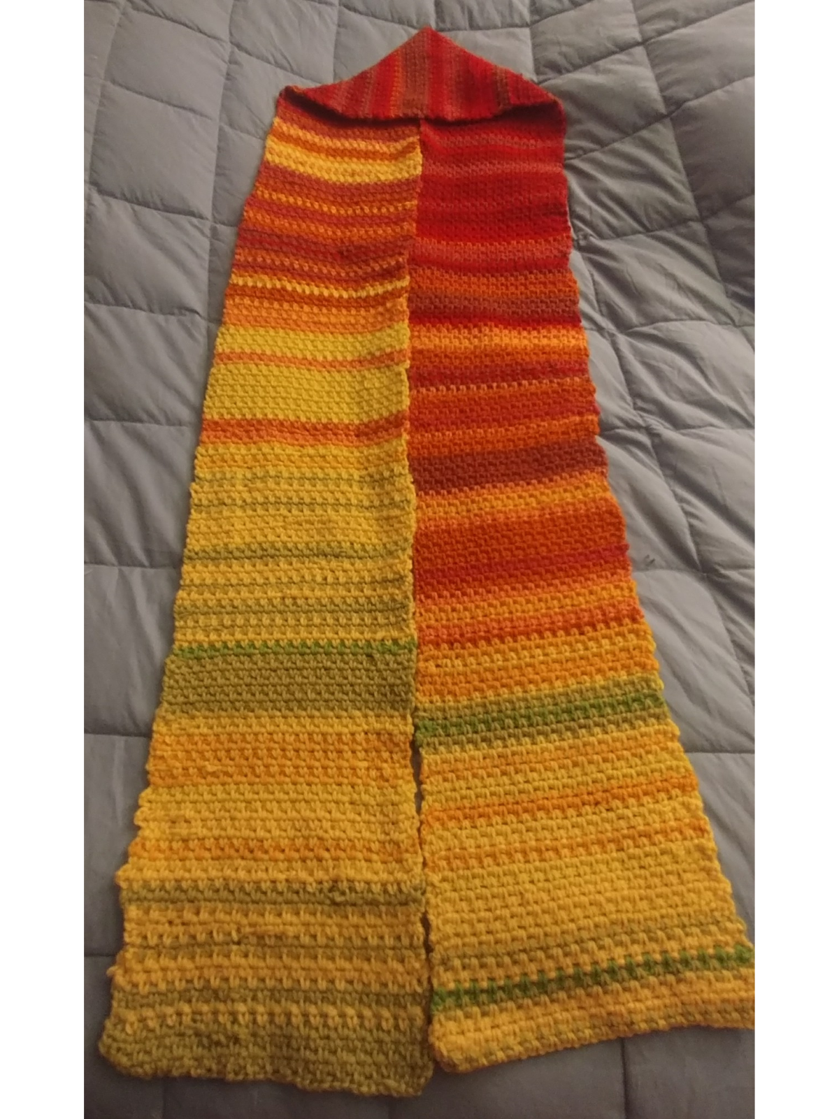 Scarf representing the daily temperatures of Davis in 2019
