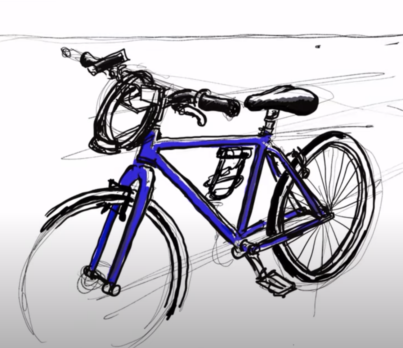 Image of purple bike drawing.